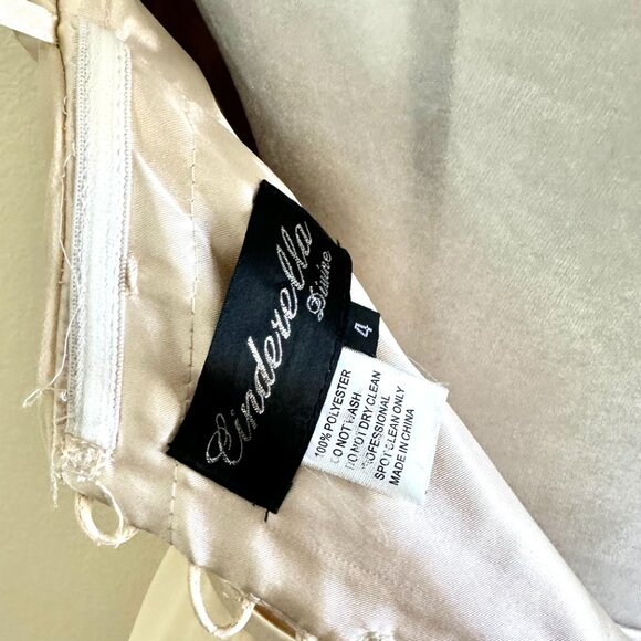 Cinderella Divine Y2k 2000s Cream Strapless Sweetheart Dress - Picture 8 of 8